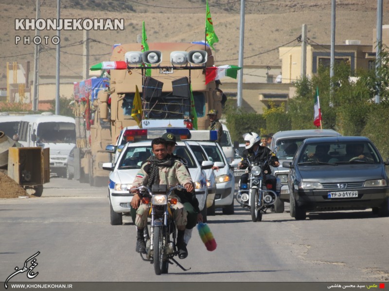گزارش تصویری(1): استقبال باشکوه تسنن و تشیع خنج از کاروان شهدای گمنام
