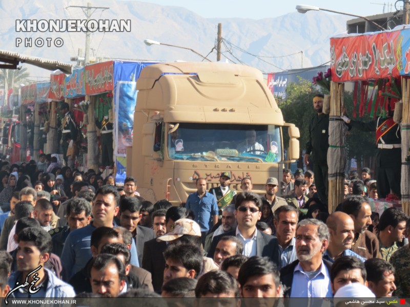 گزارش تصویری(1): استقبال باشکوه تسنن و تشیع خنج از کاروان شهدای گمنام