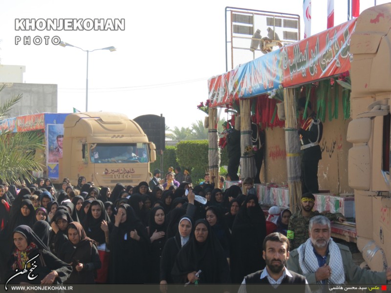 گزارش تصویری(1): استقبال باشکوه تسنن و تشیع خنج از کاروان شهدای گمنام