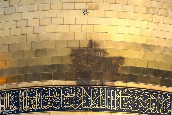 آثار گلوله بر گنبد حرم حضرت زینب(س) + عکس