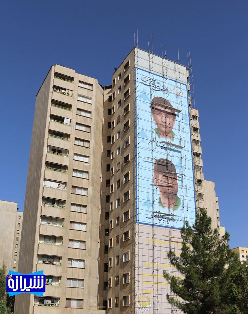 تمثال دو شهید خلبان کشور در بلوار مدرس نقش بست+ عکس تمثال دو شهید خلبان کشور در بلوار مدرس نقش بست+ عکس