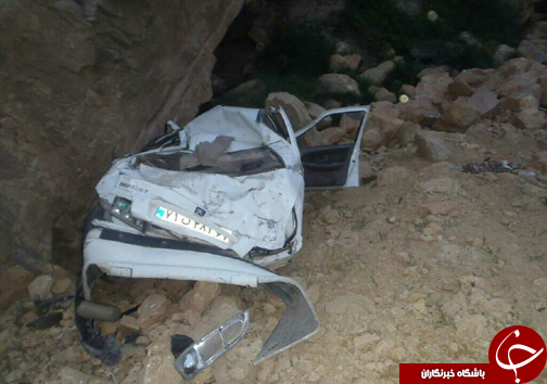 سقوط خودرو پژو پارس در دره+ تصاویر سقوط خودرو پژو پارس در دره+ تصاویر