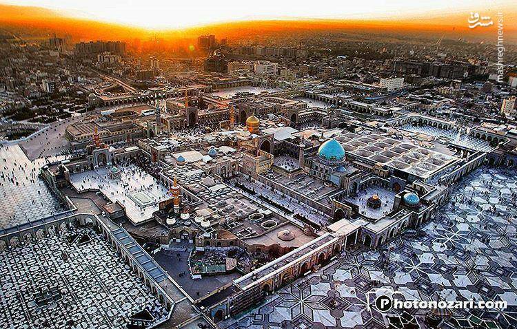 عکس/ طلوع زیبای آفتاب در حرم رضوی