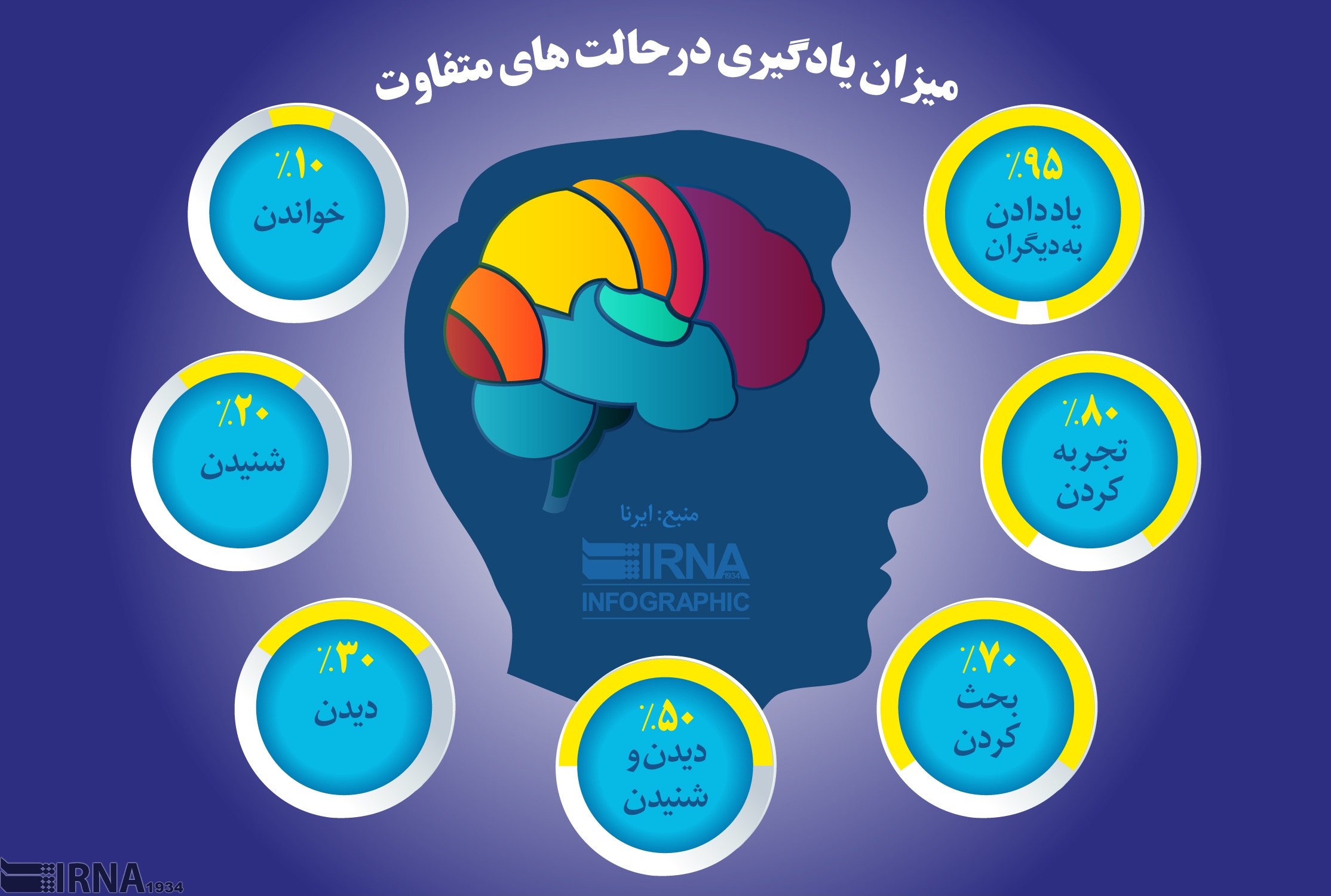 اینفوگرافیک/ میزان یادگیری در حالت های متفاوت