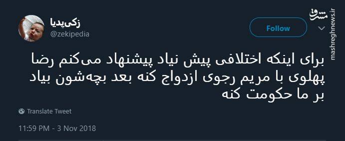 پیشنهادی برای براندازها؛ ازدواج رضا پهلوی با مریم رجوی!
