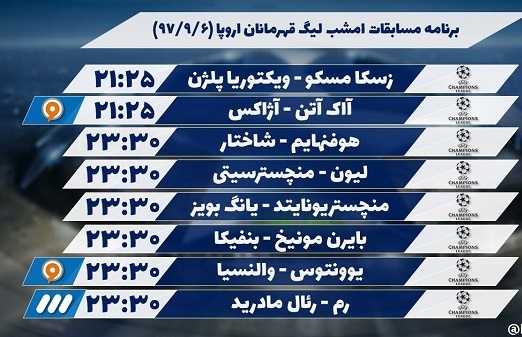 مسابقات هفته پنجم لیگ قهرمانان اروپا مسابقات هفته پنجم لیگ قهرمانان اروپا