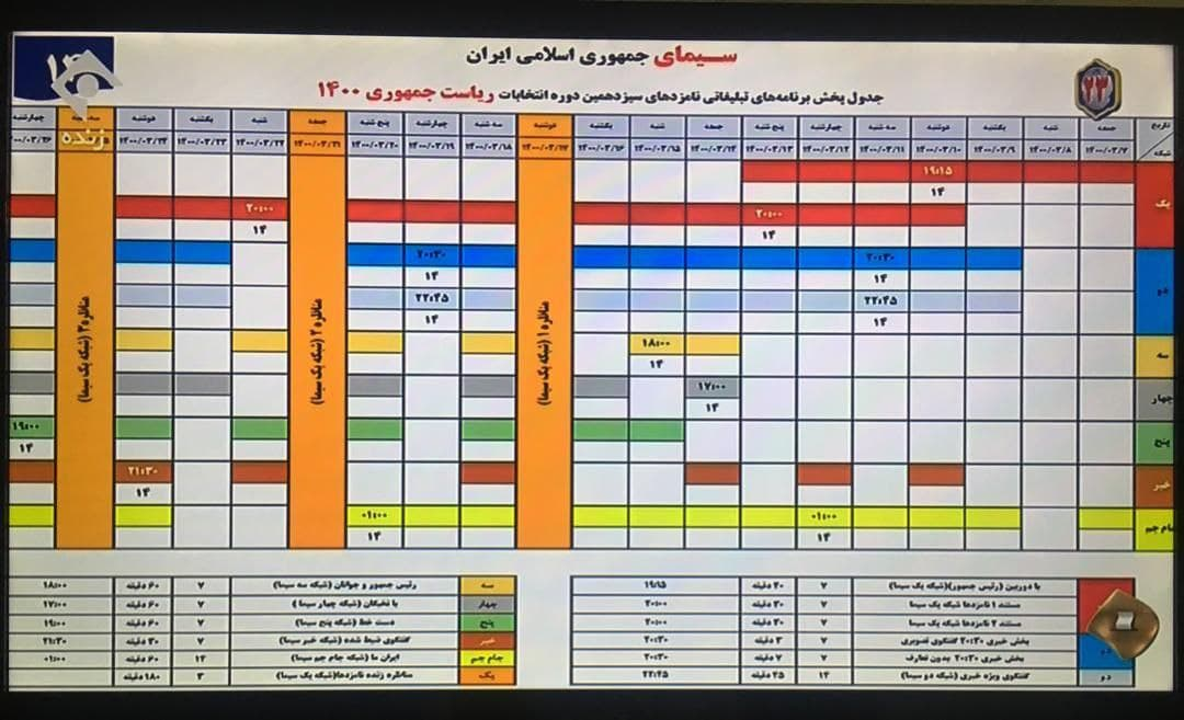 قرعه کشی برنامه های تبلیغاتی کاندیداهای انتخابات برگزار شد+ جدول قرعه کشی برنامه های تبلیغاتی کاندیداهای انتخابات برگزار شد+ جدول