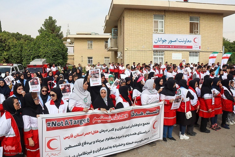 امدادگران فارس برای دفاع از فلسطین گردهم آمدند امدادگران فارس برای دفاع از فلسطین گردهم آمدند