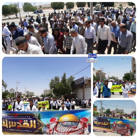 راهپیمایی مردم ولایتمدار زرین دشت استان فارس در روز قدس