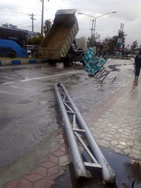 خسارت پس از باران در خرامه