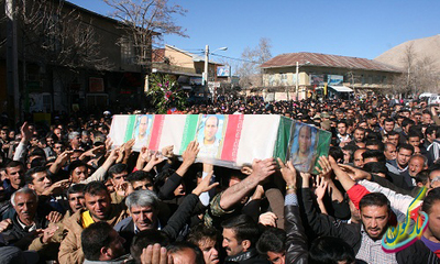 تشیع باشکوه پیکر شهید ماندنی در سپیدان