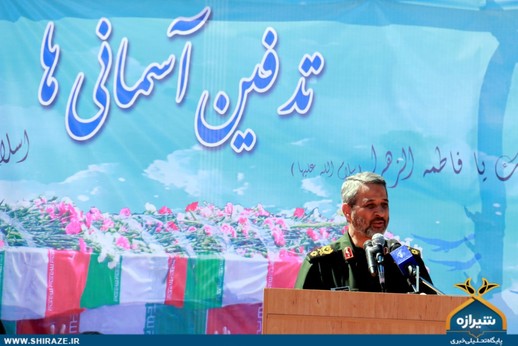 سخنرانی سردار غیب پرور در مراسم تدفین شهدا