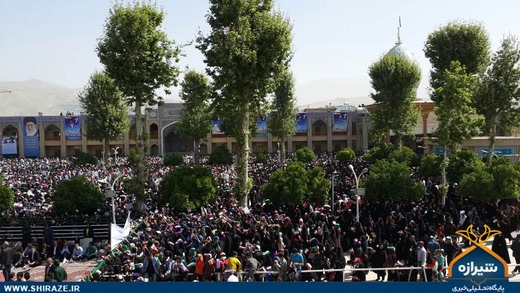 سخنرانی روحانی در حرم شاهچراغ(ع)