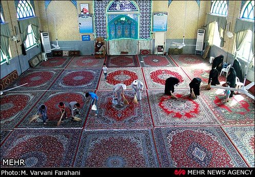 آیین غبار روبی مساجد کشور در آستانه ماه مبارک رمضان