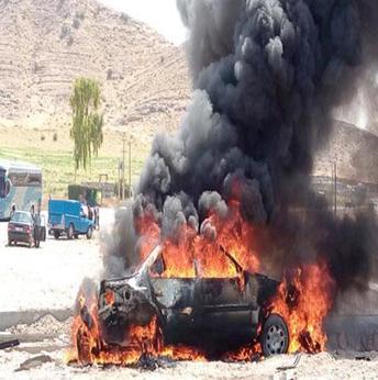 آتش گرفتن خودرو پژو 405 در کوپن رستم