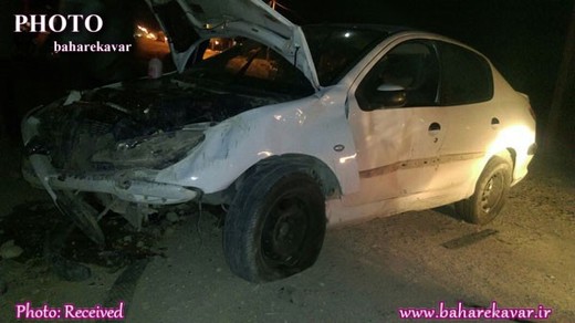 واژگونی خودرو پژو در کوار