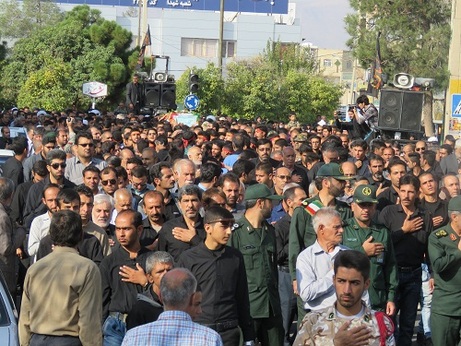 مراسم تشییع شهید حسین جمالی شهید مدافع حرم در فسا
