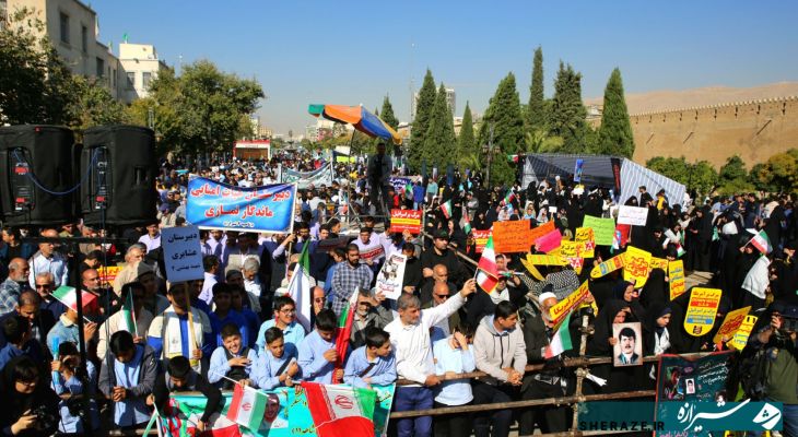 «غزه تنها نیست»؛ فریاد استکبارستیزی امسال دانش‌آموزان شیرازی